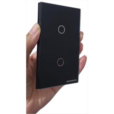 Imagem de Espelho Frontal Vidro Interruptor 2 Botões Novadigital 4X2