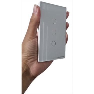 Imagem de Espelho Frontal Vidro Interruptor 3 Botões Novadigital 4X2