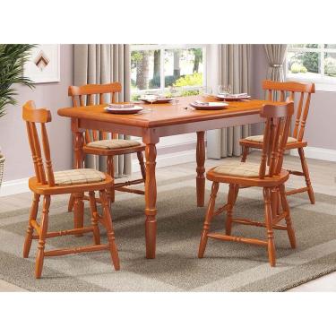 Imagem de Mesa De Jantar 103LB E 04 Cadeiras 155LB Mel Brilho Piratini