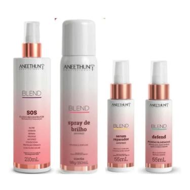 Imagem de Aneethun Sos Blend + Spray de Brilho Blend 150g + Defend 55ml + Sérum Reparador Anti Frizz 55ml