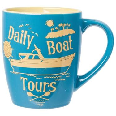 Imagem de Silver Buffalo Gilligan's Island Daily Boat Tours Caneca de cerâmica curva jumbo de 740 ml