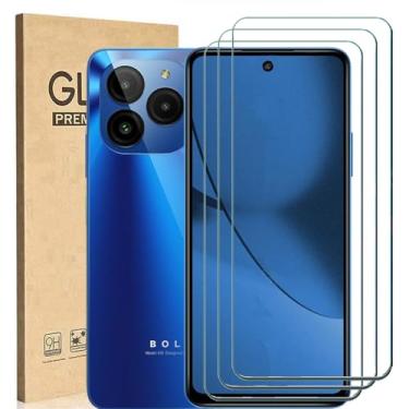 Imagem de Ranyi [Pacote com 3] Protetor de tela BLU Bold K10, BLU G54, protetor de tela de vidro temperado, rigidez 9H, antiarranhões, sem bolhas, película protetora de tela de vidro temperado para BLU Bold K10