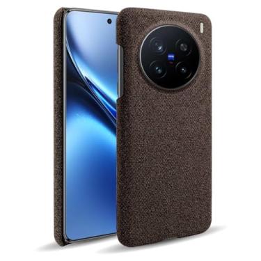 Imagem de Capa para vivo X200 PRO 5G,Capa desenhada em lona,Case Protetora Ultrafina com Empunhadura Macia,Design em Tecido Antichoque e Antiarranhões-Brown