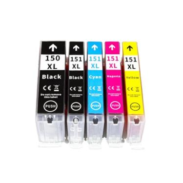 Imagem de Kit 5 Cartuchos de Tinta Compatíveis PGI-150XL CLI-151XL com Chip Lotus | Para MG5410, MG5510, MG5610, MG6310, MG6410, MG6610, MG7110, MG7510, IP7210, IP8710, MX721, IX6810