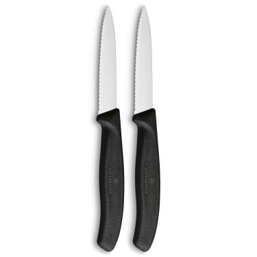 Imagem de Conjunto com 2 facas Victorinox Swiss Classic lâmina serrilhada, cabo Preto, 8cm