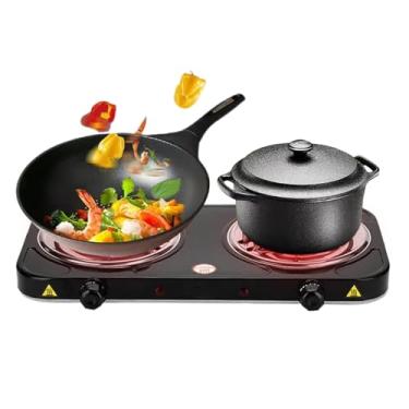 Imagem de Queimador de bobina dupla, placa quente elétrica | Fogão de cozinha elétrica portátil - Queimador de partida a carvão, aquecimento eficiente para piquenique, trailers, festas, churrasco