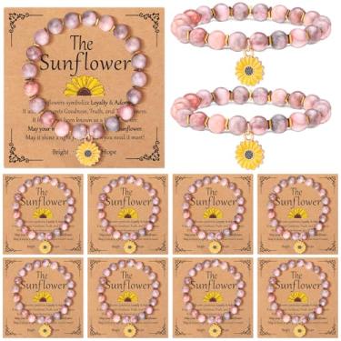 Imagem de Landical Pacote com 12 pulseiras inspiradoras presentes para mulheres Life Is Tough But So Are You com cartões inspiradores, Inspirational, Pedras naturais, Pedras naturais