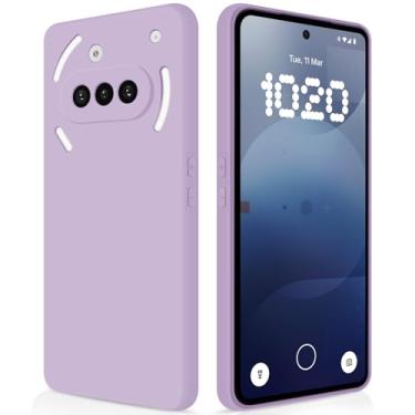 Imagem de GiiYoon Capa para Nothing Phone 3a, capa protetora de corpo inteiro com toque suave e sedoso, case à prova de choque com forro em microfibra - Lilá