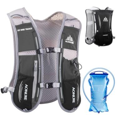 Imagem de Mochila Azarxis 5L Hydration Vest para corrida de trilhas maratonistas, Black - With a Water Bladder (1.5l), Free size