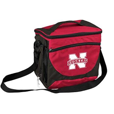 Imagem de logobrands Cooler unissex para adultos NCAA Nebraska Cornhuskers 24 latas com abridor de garrafa e bolso frontal seco, tamanho único, multicolorido
