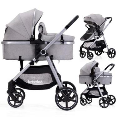 Imagem de Carrinho de passeio LORTSYBAB 2 em 1 com modo berço para 0 a 36 meses 