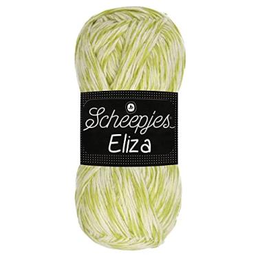 Imagem de Scheepjes Fio Eliza - Pacotes de 5 x 100 g em verde bola saltitante - fio de poliéster premium para tricô e crochê - perfeito para decoração de casa e projetos de bricolage