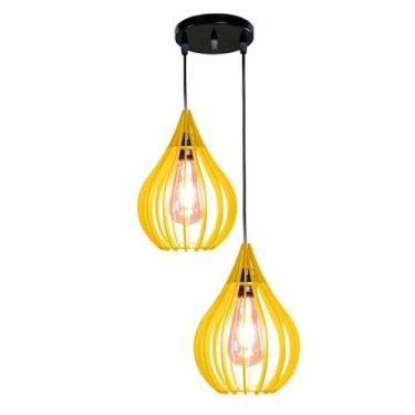 Imagem de Luminária Teto Lustre pendente balcão cozinha sala duplo - Shoppingnet