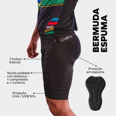 Imagem de Bermuda de Ciclismo Masculina Way Com Bolsos Laterais e Forro de Espum