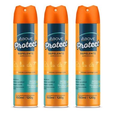 Imagem de Kit 3 Repelente Spray Protect Above Secagem Rápida 150ml