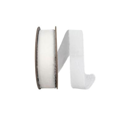 Imagem de Reliant Ribbon Fita de veludo com borda desgastada Dutchess, branca