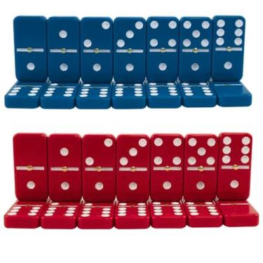 Imagem de Estojo Dominó Colorido Profissional Osso Conjunto 28 Peças - Prime