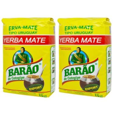 Imagem de 2 Erva Mate Chimarrão BARÃO EXPORT Padrão Uruguai 1kg - Barão de Coteg