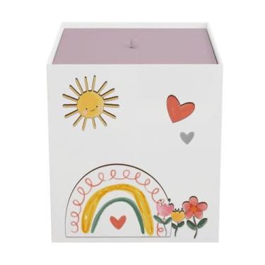 Imagem de Lixeira Kit Higiene MDF com Tampa Quarto Bebê Sunshine Arco Íris - Nen