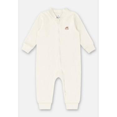 Imagem de Macacão Básico em Suedine Unissex para Bebê Up Baby, Off white, 2