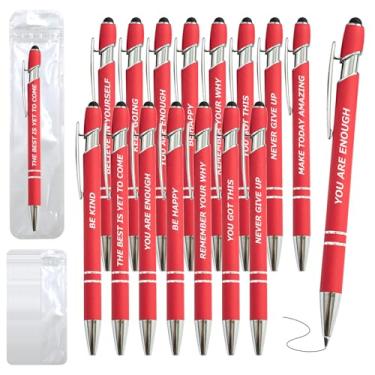 Imagem de Kit de 100 canetas inspiradoras com ponta e frases – 50 canetas motivacionais + 50 bolsas individuais – citação edificante e ideias positivas – para professores, escritório, escola, reuniões, eventos