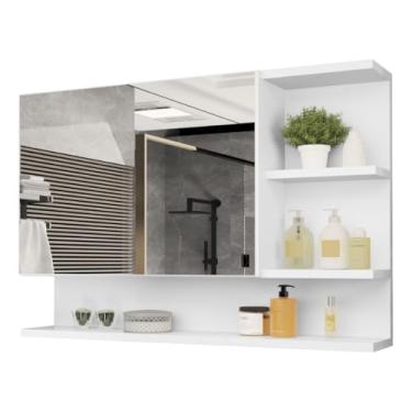 Imagem de Armario de Parede para Banheiro com Espelho e Porta Cle Organizacao Perfeita e Design Elegante para Seu Espaco(Branco)