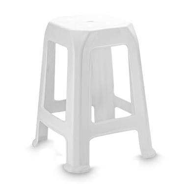 Imagem de Banqueta Banco Banquinho Plástico Empilhável 120kg - Lillos Pet (Branco)