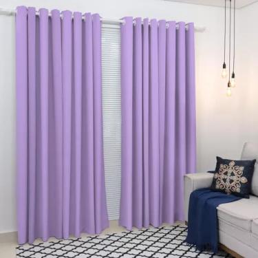 Imagem de Cortina Tecido Grosso 300x250 Sala Quarto (Lilas, 300x250cm)