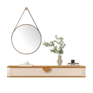 Imagem de Conjunto Aparador e Espelho Marselha Off White Nature - CASA H