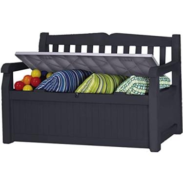 Imagem de Chalé-jardim12-923423 - baú/banco para o jardim (polipropileno, 140 x 60 x 84 cm), cinzento