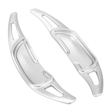 Imagem de Unifizz Par de capa de extensão de câmbio para volante de liga de alumínio tom prateado para Mer-c-edes-Benz AMG A45 A35 E53