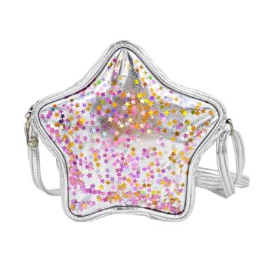 Imagem de PinkSheep Bolsa infantil para meninas, presente mini bolsa de ombro infantil, carteira transversal 3-6 anos, presente moderno para meninas, Estrela, P