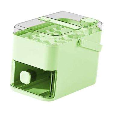Imagem de ＫＬＫＣＭＳ Bandeja de gelo com tampa, ferramentas para fazer gelo, multifuncional, grande capacidade, caixa de faça você mesmo, máquina de fazer cubos de para, Verde 28 Cubos