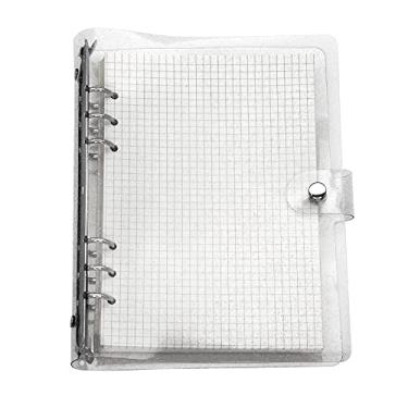 Imagem de Organizador pessoal A6 A5 com capa de PVC colorida de 6 furos com fecho de botão de pressão, pasta de arquivo para caderno de folhas soltas (céu estrelado, mini conjunto A5)