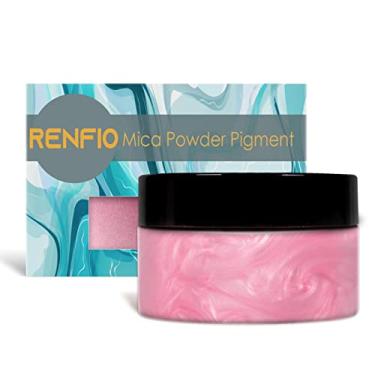 Imagem de Renfio 100g Mica Powder Pigment, Metallic Natural Dye Mineral Pearl Shimmer Epoxy Resin Dye for Painting Soap Making Slime Bath Bombs 3.5 Oz - Pink