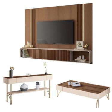 Imagem de Conjunto Home c/LED Aparador e Mesa de Centro Empire/Vivant/Cadenza MD