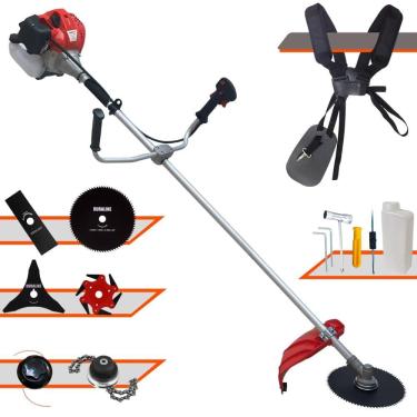 Imagem de Roçadeira Anmax CG520P-TB À Gasolina 52cc 2,2HP 10.000rpm Com Lâmina Facão + Lâmina 3 Pontas + Lâmina 6 Pontas + Lâmina 80 Dentes + Carretel + Trimmer