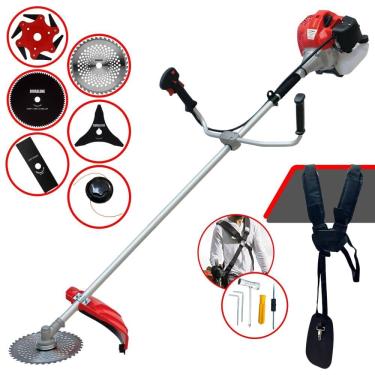 Imagem de Roçadeira Completa Anmax CG520P-TB À Gasolina 2,2HP 52cc 10.000rpm + Kit Extra de Faca 3 Pontas, Faca 6 Pontas, Faca 40 Dentes Vídea e Faca 80 Dentes