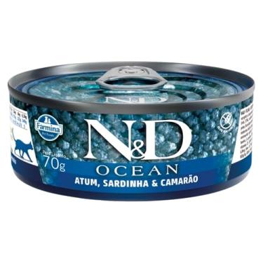 Imagem de N&D Ocean para Gatos Adultos de Todas as Raças Sabor Badejo, Sardinha e Camarão 80g