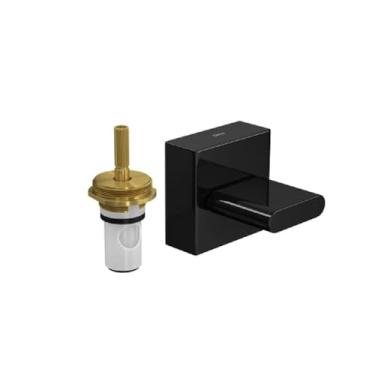 Imagem de Acabamento para registro de pressão 1/2" e 3/4" com mecanismo 1/2 volta Polo, Black Noir, Deca, 4916.BL33.PQ.NO