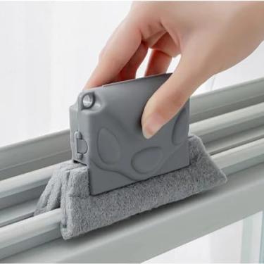 Imagem de Escova De Limpeza Multiuso Trilhos, Janelas, Persianas e Cantos - Limpador Janela Microfibra