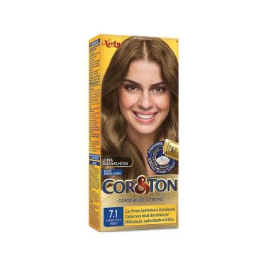 Imagem de Coloração Niely Cor&Ton Louro Médio Cinza 7.1