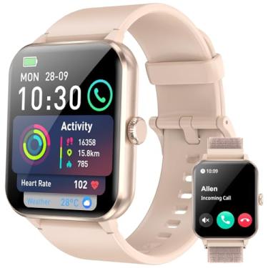Imagem de Smartwatch,Relógio Inteligente Tela Full Touch 1.85" para Mulheres,100+ Modos Esportivos,Chamadas Bluetooth, Assistente de Voz, Compatível com iOS/Android,Inclui 2 Pulseiras,Rosa