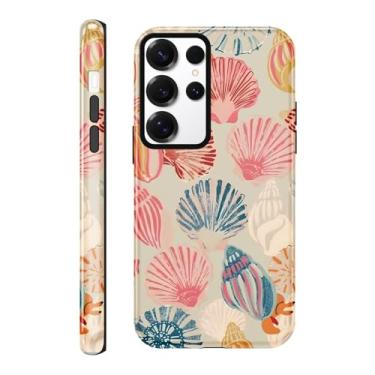 Imagem de Yomjew Linda capa de telefone concha de verão para Samsung Galaxy S23 Ultra 5G capa de 6,8 polegadas, estampa colorida Coquette design de impressão 2 em 1 capa brilhante à prova de choque TPU macio