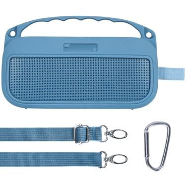 Imagem de Lebakort Capa de silicone compatível com alto-falante portátil Bose SoundLink Flex 2ª geração/Bose SoundLink Flex Bluetooth (capa azul para crepúsculo)