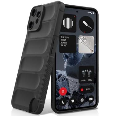 Imagem de BonYonka Capa de silicone para Nothing CMF Phone 2 Pro, forro de microfibra antiarranhões, capa à prova de choque com proteção para câmera, preta
