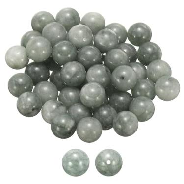 Imagem de HARFINGTON 50 peças de contas de pedra natural 10 mm alongamento redondo pedra preciosa solta contas verdadeiras genuínas bolas lisas contas para fazer joias, pulseiras, colar, brincos, faça você