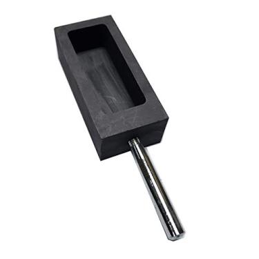 Imagem de LLF Cadinho de molde de lingote de grafite prateado dourado para refinação de fundição de fundição com barra de metal (2 kg)