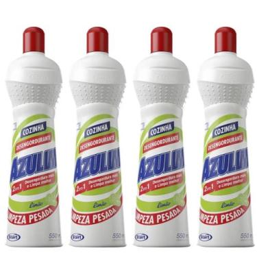 Imagem de Desengordurante Limpeza Pesada 500ml Limão Azulim, Kit 4 Unidades