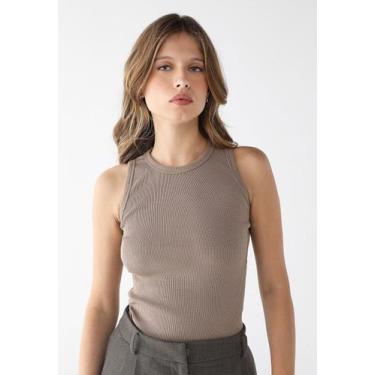 Imagem de Blusa Feminina Básica Regata Ribana Algodão Premium - Levosch, Nude, P
